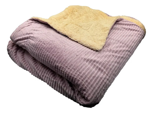 Cobertor Ligero Invernal Aborregado Frazada Matrimonial Colo Texturas Rosa Claro