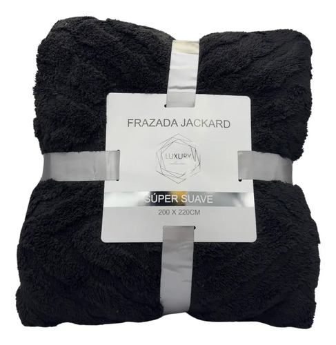 [KO-BOR-140] Cobija Frazada Calientita Ultra Suave Reverso Borrega 2x2.2m Color Negro Liso