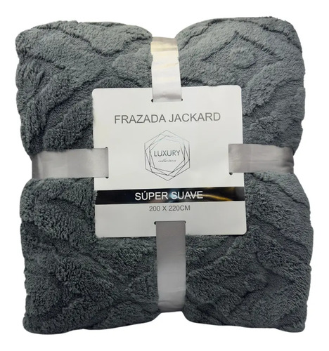 Cobija Frazada Calientita Ultra Suave Reverso Borrega 2x2.2m Color Gris Geométrico