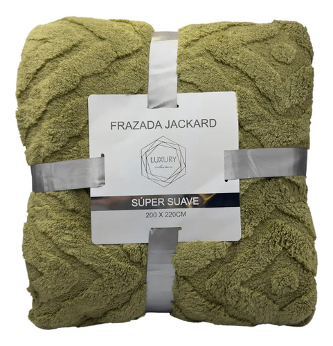 [KO-BOR-141] Cobija Frazada Calientita Ultra Suave Reverso Borrega 2x2.2m Color Verde Geométrico
