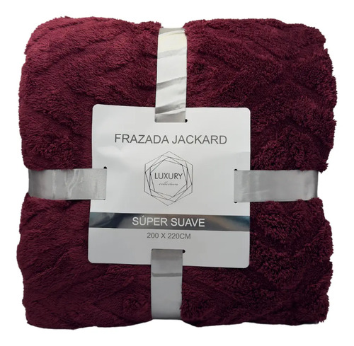 Cobija Frazada Calientita Ultra Suave Reverso Borrega 2x2.2m Color Bordó Liso