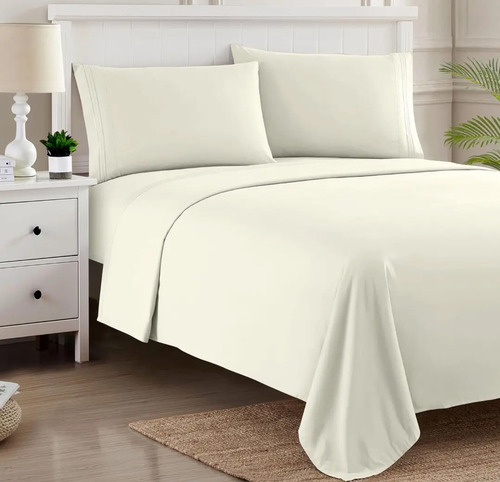 Juego De Sábanas 1800 Hilos Tacto Algodón Egipcio Individual Diseño De La Tela Hueso Beige