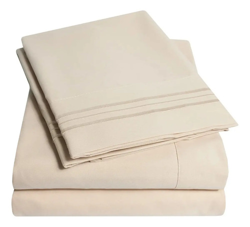 [KO-EGI-064] Juego De Sábanas 1800 Hilos Tacto Algodón Egipcio Individual Diseño De La Tela Beige
