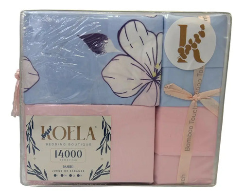 [KO-BAM-078] Juego De Sábanas Colección Bambú De Lujo Tamaño Matrimonial Color Rosa Chicle Diseño De La Tela Estampado