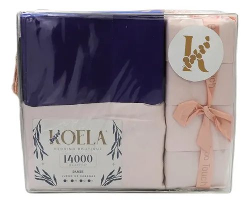 [KO-BAM-063] Juego De Sábanas Colección Bambú De Lujo Tamaño King Size Color Rosa Claro Diseño De La Tela Estampado