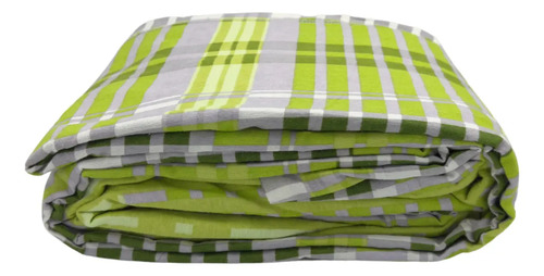 [KO-FRA-150] Juego De Sábanas Franela 100% Algodón Cálidas King Size Color Cuadros Verde