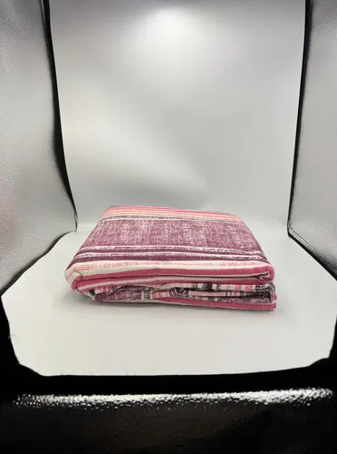 Juego De Sábanas Franela 100% Algodón Cálidas King Size Color Figuras Rosa Rayas