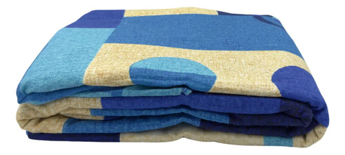 Juego De Sábanas Franela 100% Algodón Cálidas Matrimonial Color Figuras Azul Ajedrez