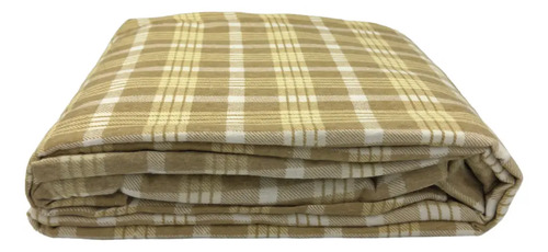 Juego De Sábanas Franela 100% Algodón Cálidas Matrimonial Color Cuadros Marrón Ajedrez