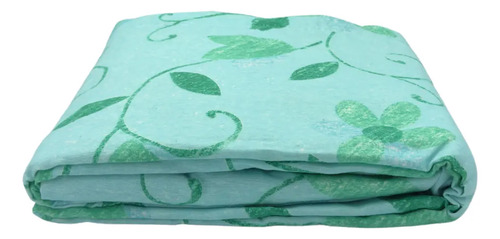 [KO-FRA-193] Juego De Sábanas Franela 100% Algodón Cálidas Matrimonial Color Floreado Verde Agua