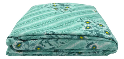 [KO-FRA-198] Juego De Sábanas Franela 100% Algodón Cálidas Matrimonial Color Flores Verde Floreado