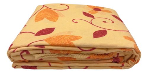 [KO-FRA-192] Juego De Sábanas Franela 100% Algodón Cálidas Matrimonial Color Floreado Naranja