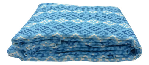 [KO-FRA-210] Juego De Sábanas Franela 100% Algodón Cálidas Matrimonial Color Rombo Azul Ajedrez