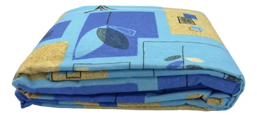 [KO-FRA-206] Juego De Sábanas Franela 100% Algodón Cálidas Matrimonial Color Hojas Azules Ajedrez