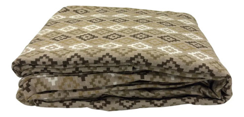 Juego De Sábanas Franela 100% Algodón Cálidas Matrimonial Color Rombo Marrón Ajedrez