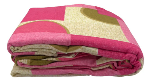 Juego De Sábanas Franela 100% Algodón Cálidas Individual Color Figuras Rosa Liso