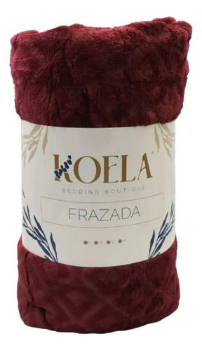 Frazada Cobija Ultra Suave Texturas Matrimonial Jumbo Koela Color Bordó Diseño Rayas