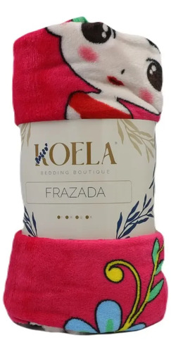 Cobija King Size Estampada Ultra Suave Frazada Manta Koela Color Fucsia Diseño De La Tela Frida