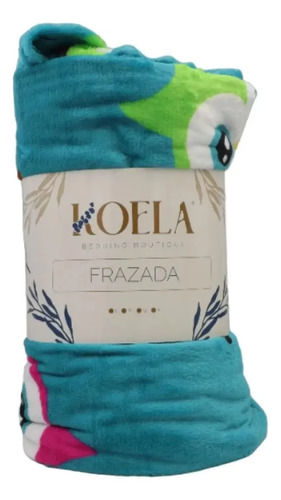 Cobija King Size Estampada Ultra Suave Frazada Manta Koela Color Verde Claro Diseño De La Tela Búho