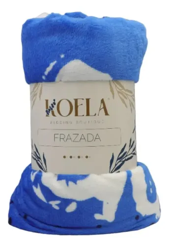 Cobija King Size Estampada Ultra Suave Frazada Manta Koela Color Azul Acero Diseño De La Tela Balones