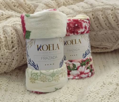 Cobija King Size Estampada Ultra Suave Frazada Manta Koela Color Rosa Diseño De La Tela Floreado