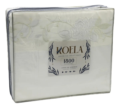 Juego De Sábanas Matrimonial 1800 Koela Suave Y Transpirable Color Crema Diseño De La Tela Liso