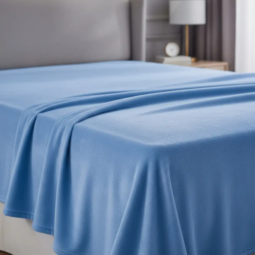 [KO-SAB-065] Juego De Sábanas Tela Flannel Invernal Hoteleras Matrimonial Diseño De La Tela Azul Cielo