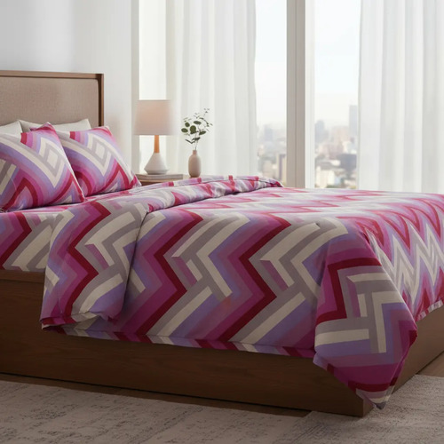[KO-FRA-164] Juego De Sábanas Franela 100% Algodón Cálidas King Size Color Lineas Rosa Rayas