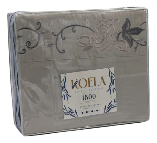 [KO-SAB-054] Juego De Sábanas King Size 1800 Koela Suaves Y Transpirables Color Gris Oscuro Diseño De La Tela Liso