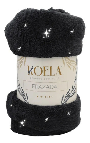 [KO-COB-136] Frazada-cobija Spark Con Brillos Calientita Matrimonial (Negro)