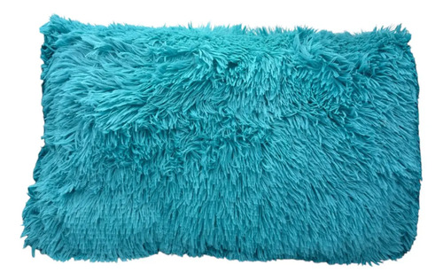 [KO-FUR-002] Almohada Pelo Alto Faux Fur Cómoda Y Ultra Suave King Size (Azul)
