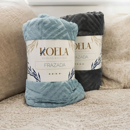 [KO-JUM-001] Frazada Cobija Ultra Suave Texturas Matrimonial Jumbo Koela (Azul claro)