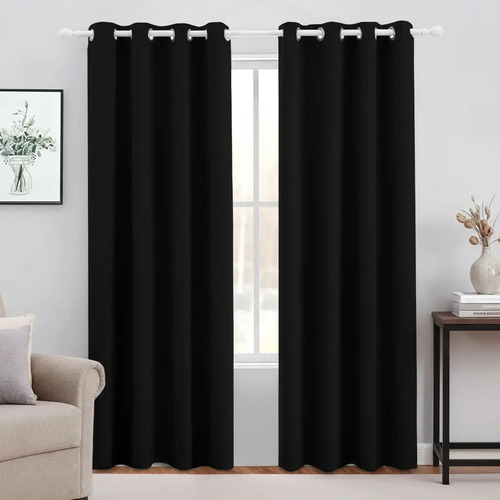 [KO-OTR-008] Cortina Blackout Aislamiento Térmico En 2 Paneles 270x210cm (Negro)