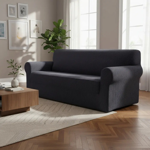 Protector Cubre Sala Jacquard Elástico Ajustable 3 Piezas Varios Gris