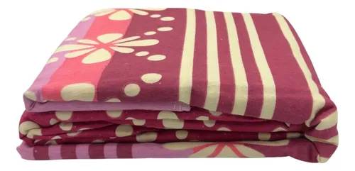 Juego De Sábanas Franela 100% Algodón Cálidas Matrimonial Color Tropical Rosa Floreado