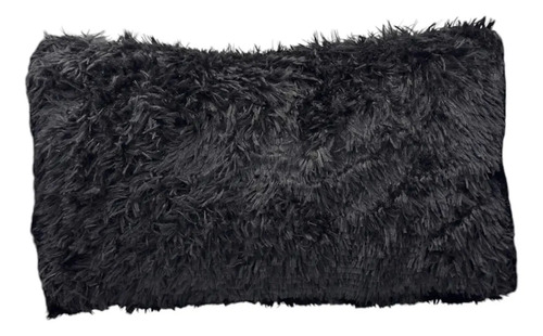 Almohada Pelo Alto Faux Fur Cómoda Y Ultra Suave King Size Color Negro